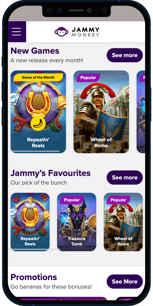 Jammy Monkey Casino screenshot