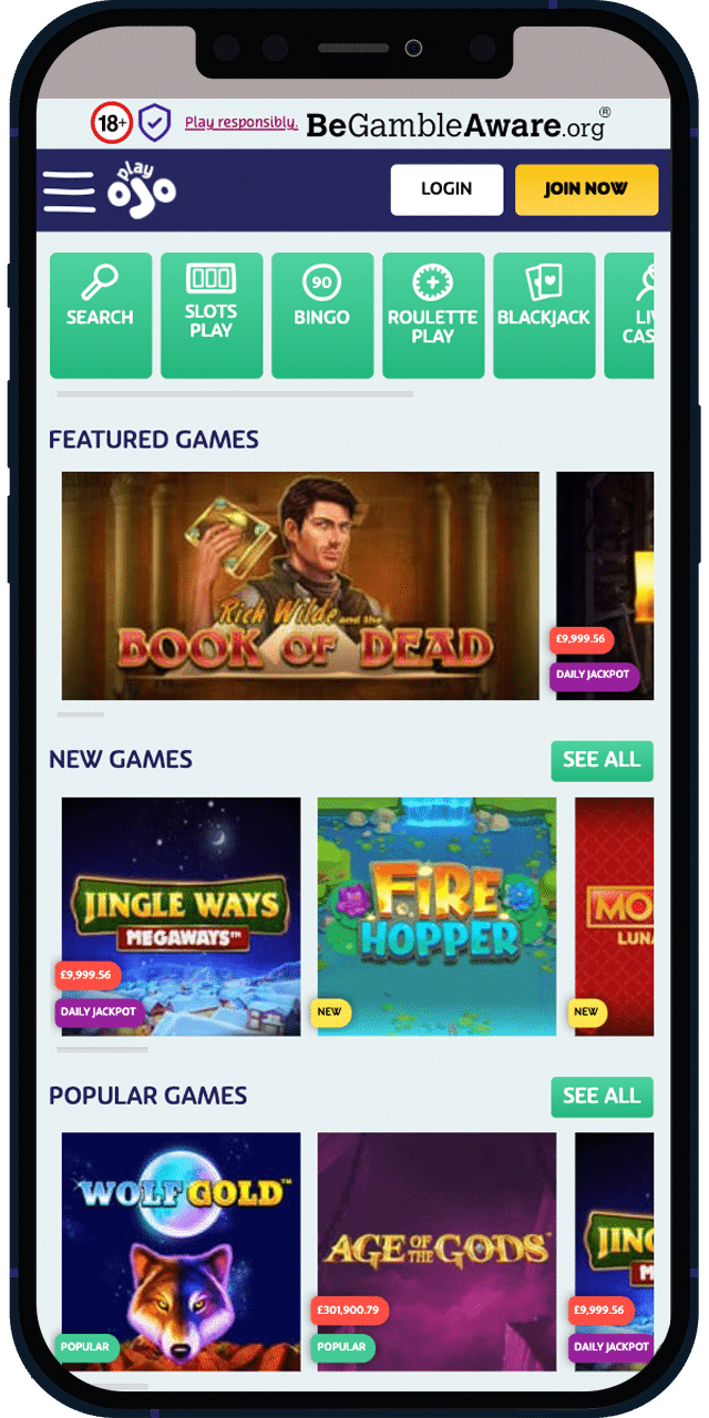 Play OJO Casino screenshot