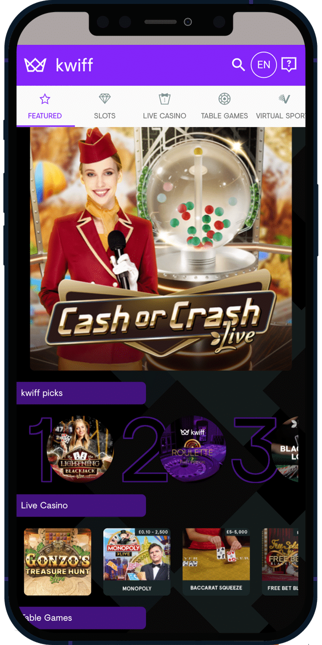 Kwiff Casino screenshot