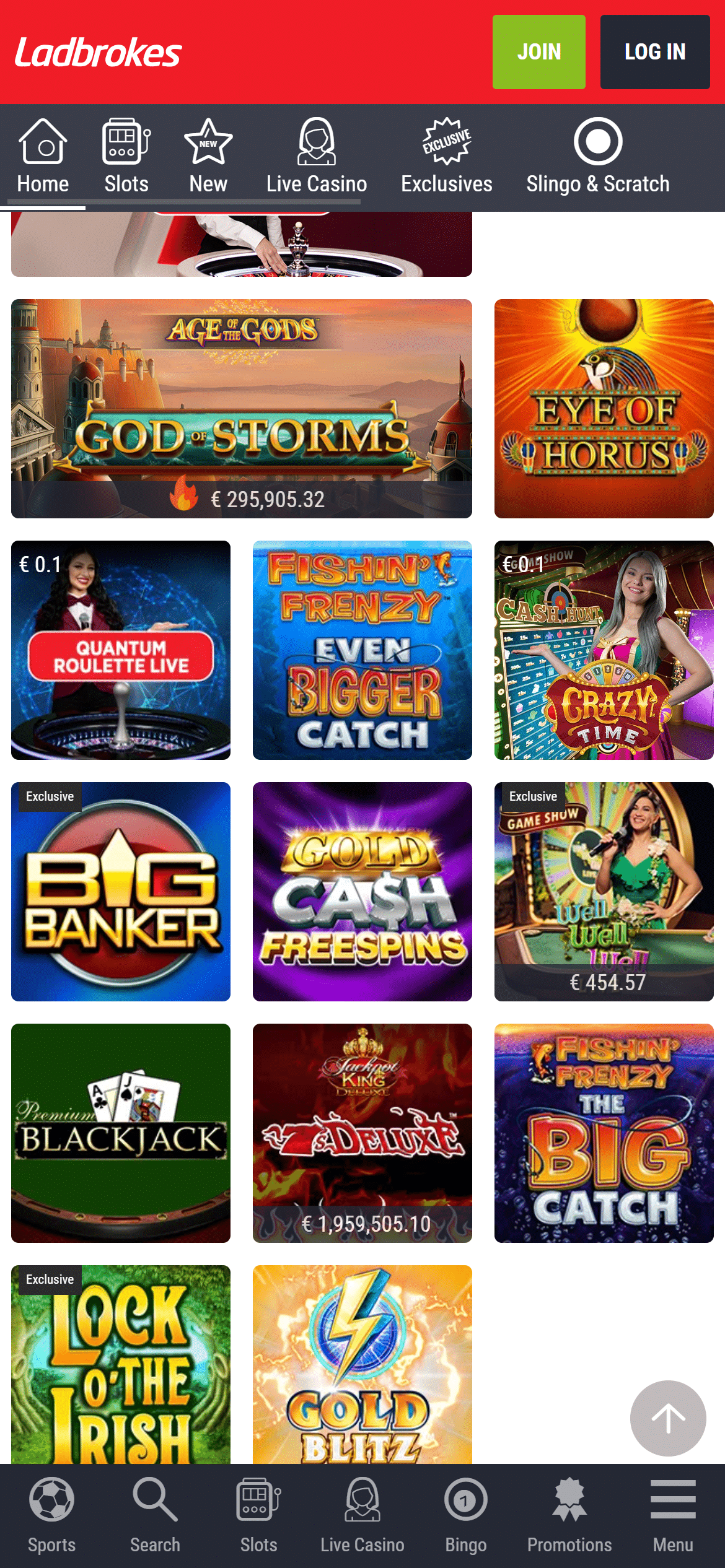 Ladbrokes Casino screenshot