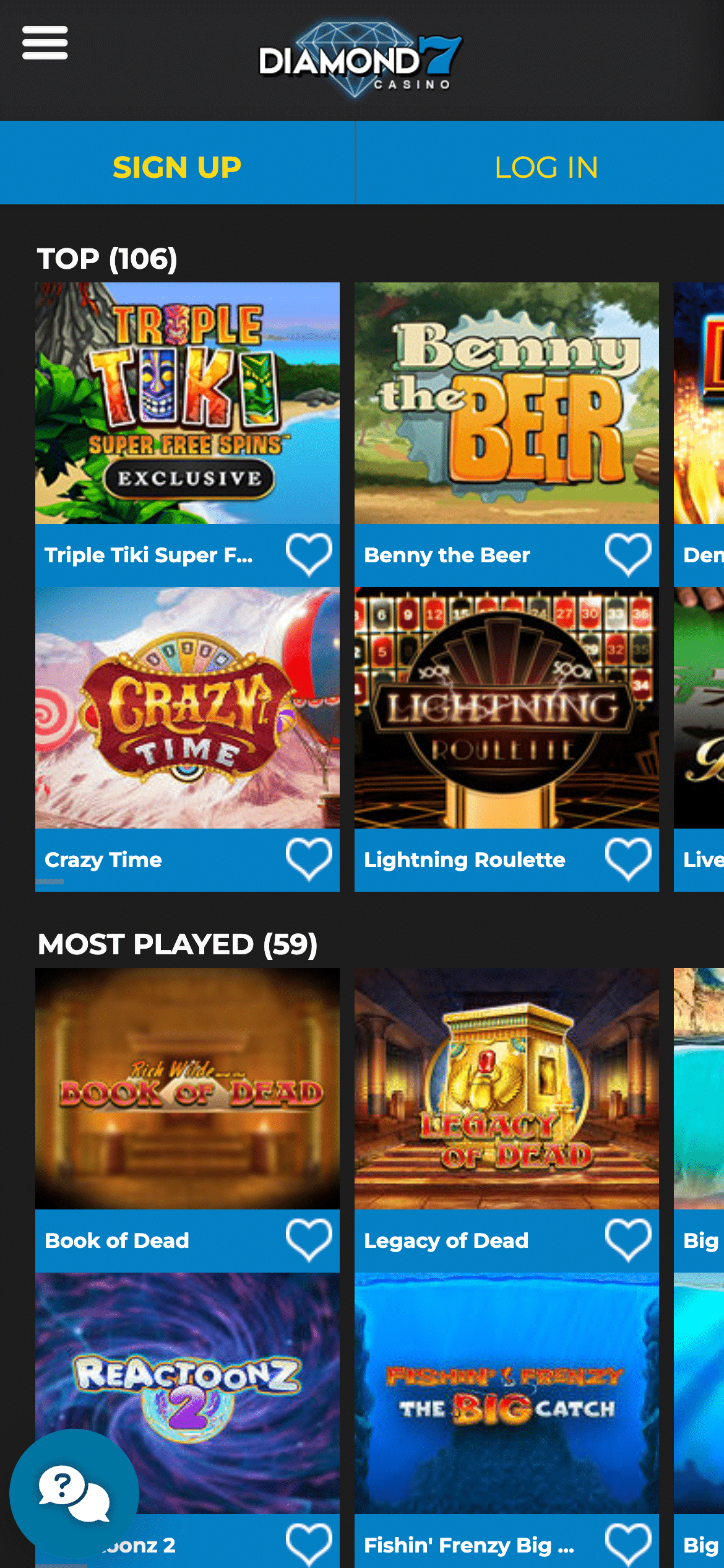 Diamond7 Casino screenshot