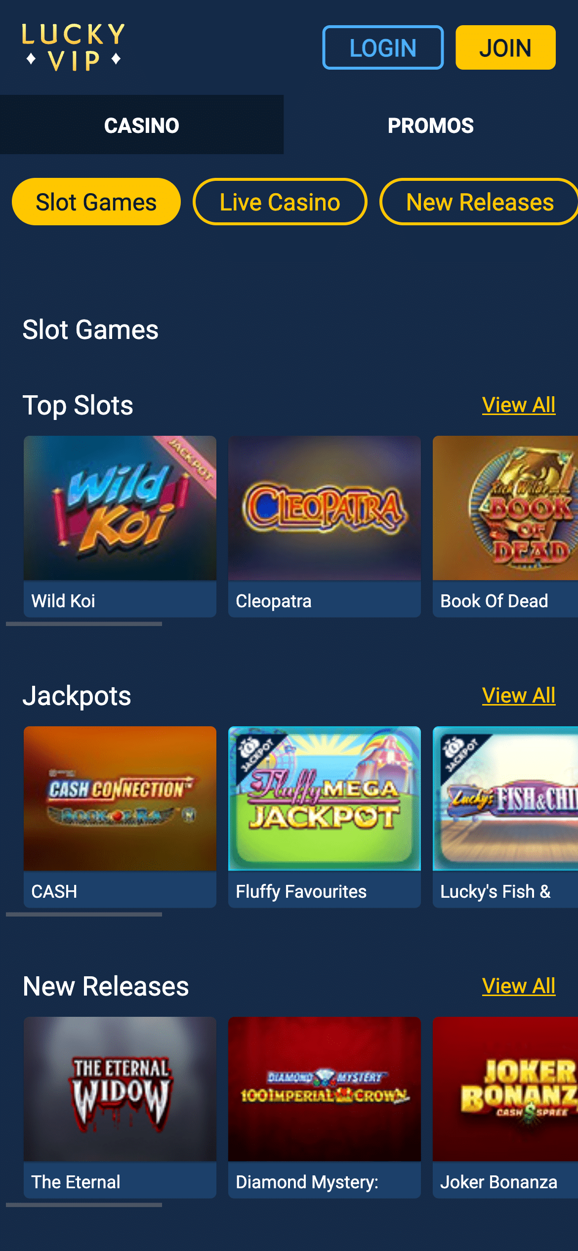 Lucky VIP Casino screenshot