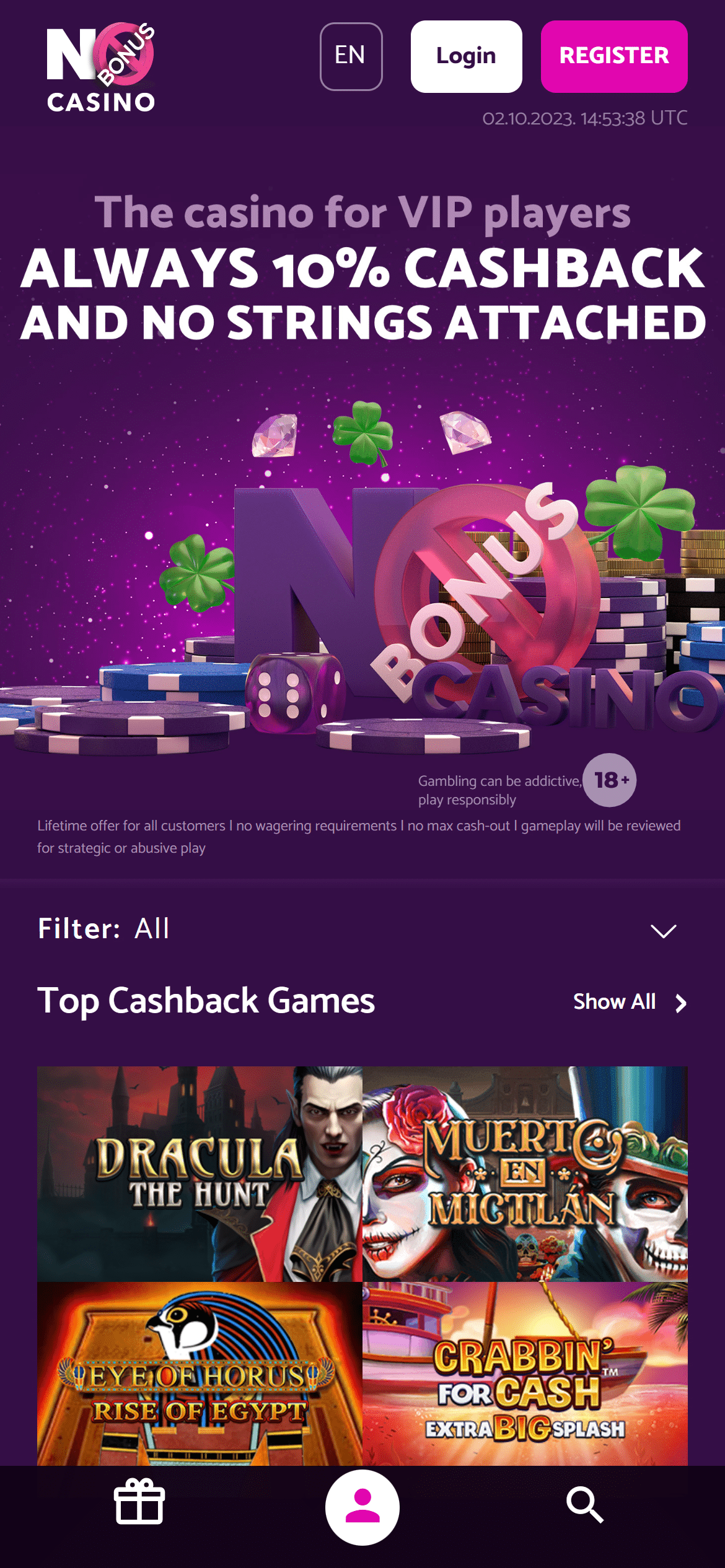 No Bonus Casino screenshot